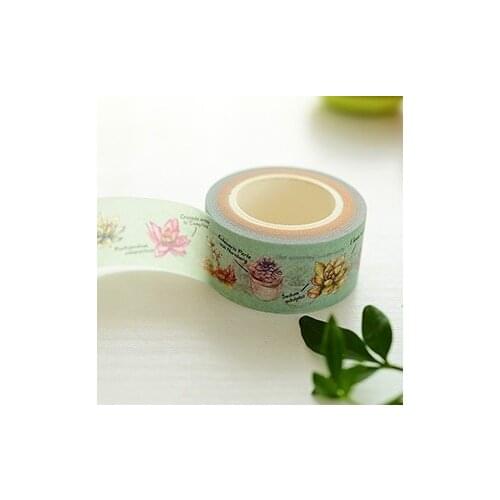 2cm 10m 1 pcs collect succulent plants design washi tape Adhesive DIY Scrapbook Sticker Label Masking home decor