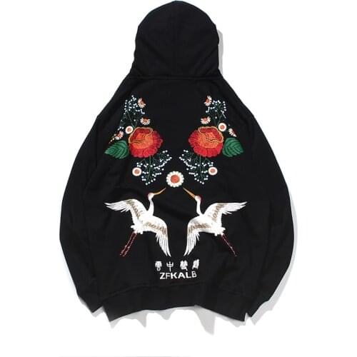 2019 New Hooded Hip Hop Crane Rose Hoodie Men