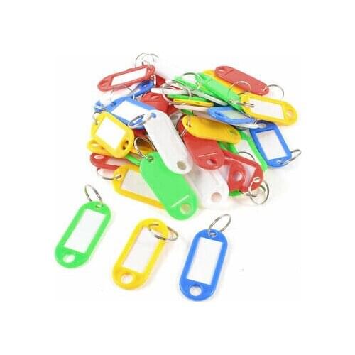 Storage Assorted Color Plastic Name Tag Badge Clip Holder Keyring 45 Pcs