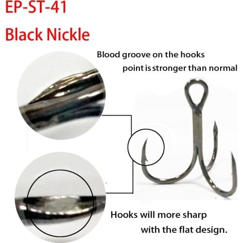 5pcs Eupheng EP-ST-41 treble hook heat treatment technology add grooves L