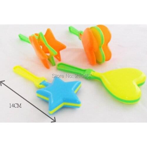 6pc sound Noise makers clapper Clipper Clicker Birthday Party Favors 2 design heart & star Pinata Bag Filler Loot Gag Kids Toys
