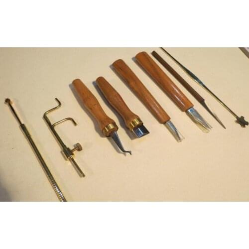 8pcs various Violin tools,soundpost retriever/setter/Gauge ,cutter,scraper etc