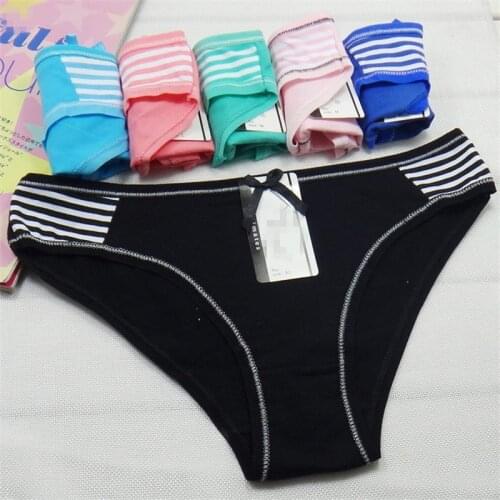 Free Shipping 5pcs/lot Spot Cotton Ladies Underwear Sexy Women Briefs Wholesale New Womens Cotton Panties Girl Briefs 89049