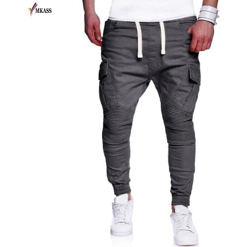 New Brand Men Pants Hip Hop Harem Joggers Pants 2018 Summer Male Trousers Mens Joggers Solid Multi-pocket Pants Sweatpants 4XL