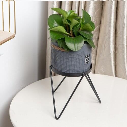 European style single flower stand wrought iron indoor balcony floor type flower pot simple living room single layer flower pot