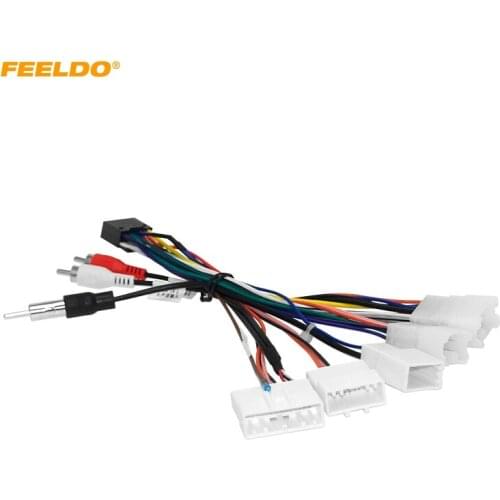 FEELDO Car 16pin Audio Wiring Harness For Toyota All Series Aftermarket Stereo Installation AUX Wire Adapter