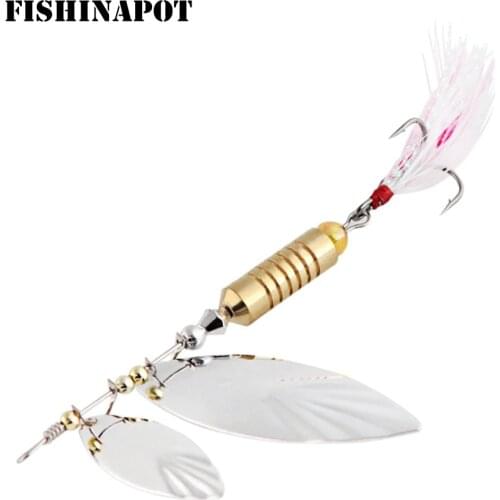 FISHINAPOT 1PCS 7g/10g Metal Rotating Spinner Spoon Sequins Hard Bait Hooks Peche Jig Fishing Lures Catfish Bass Fishing Tackle