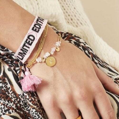 Boho Embroidery Cotton Bracelet Tassel Friends Bracelets Femme Pulseras Mujer Brazaletes Adjustable Wristband