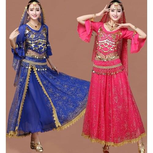 Adult Oriental Indian Dance Costume Set Bollywood Dancing Dress Lady Stage Performance Belly Dance Clothes Training Costume