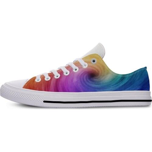 Colorful vortex Tie Dye swirl Abstract Rainbow New Arrive Lightweight Classic Canvas Shoes Men Women Casual Breathable Sneakers