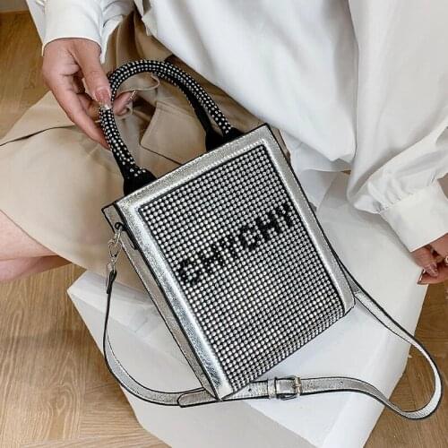 Diamond Square Tote bag 2021 Summer New High-quality PU Leather Womens Designer Handbag Luxury brand Shoulder Messenger Bag