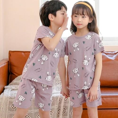 Summer Kids Pajamas Sets Boys Sleepwear Pyjamas Childrens Pajamas Suit Baby Girl Clothes Little Teens Sleeveless Girls Pijamas