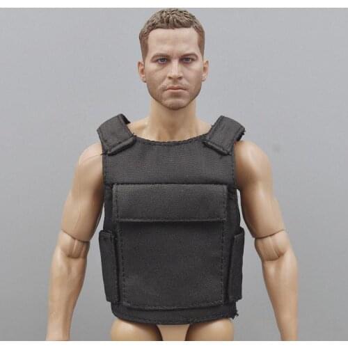 Best Sell Scale 1/6th Black Bulletproof Protective Vest For Usual 12 inch Doll Figures Accessories