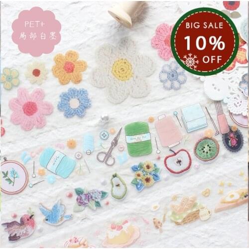 Moodtape washi tape pet transparency dessert broderie tape Scrapbooking Album diy handmade decoration sticker maskingtape paper