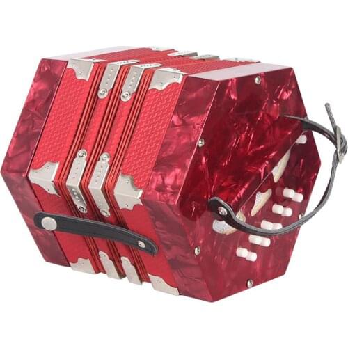 Mounchain 20 Button Concertina with Carrying Bag Adult Primary Professional Playing Hexagon Accordion