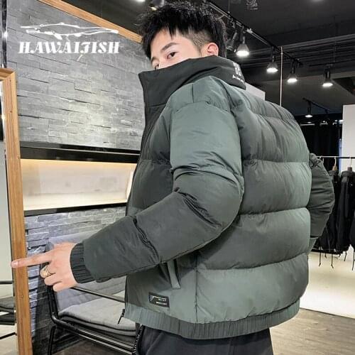 2021 New Winter Mens Cotton-padded Jacket Casual Cotton-padded Jacket Mens Warm Padded Jacket Stand-up Collar Bread Jacket