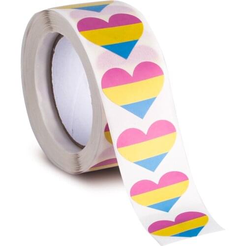 500PCS Stickers 25mm Pansexual pride Paper Sticker Label Packaging Seals Crafts Favor Tag Toppers Labels