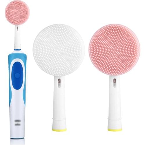 Facial Brush Head For Braun Oral b Vitality Triumph D12 D16 D20 D34 Electric Toothbrush Head Silicone Facial Cleansing Brush
