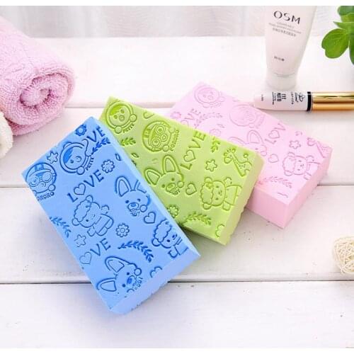 Body Shower Exfoliating Sponge 13*7*3cm Printed Adult Bathing Sponge Bath Artifact Powerful Remove Mud Decontamination Bath SN