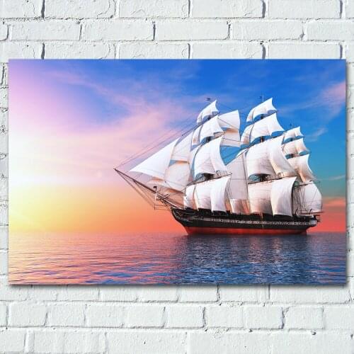 Ship Watercrafts Sea Ocean Boats Sky Clouds Posters Wall Art Picture Canvas Prints Art DIY Framed Paintings For Room Decor