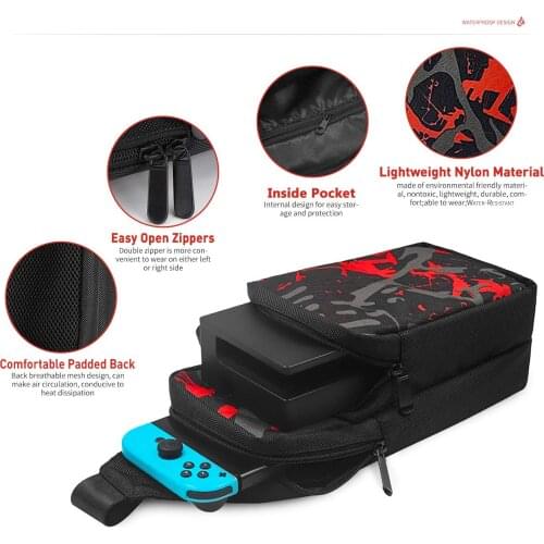 One-shoulder Portable Bag, Waterproof and Dirt-Resistant Storage Bag Travelling Suitcase Nintendo Switch/Console Accessory Bag