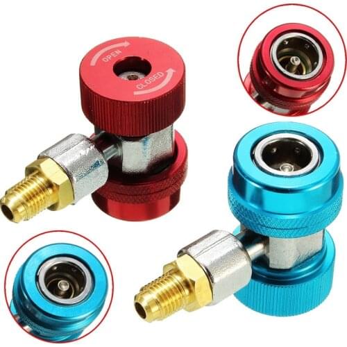 R134 AC Car Low High Extractor Valve Core Manifold Quick Coupler Adapters