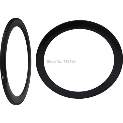 RIM-T06 : Carbon Glossy Road Bike Tubular Wheel Rim 60mm Bicycle Wheel Rim 700C ( Basalt Brake Side )