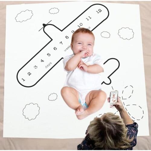 Plane Infant Newborn Baby Milestone Blanket Photo Prop Background Backdrop Cloth Calendar Babies Bebe Boy Girl Pic Accessories
