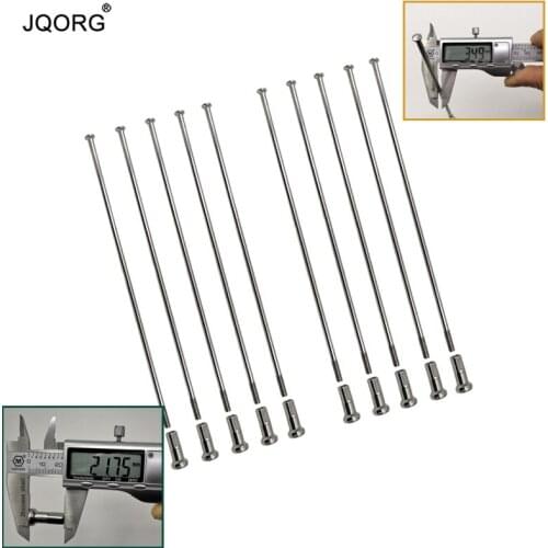 16 Pieces 9G 3,5 mm Diameter Straight Pull Head Motorcycle Spokes Sliver Color 304 Stainless Steel Material Motocross Spokes