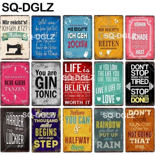 [SQ-DGLZ]ICH GEH... Tin Sign Wall Pub Bar Club Decor Inspirational Text Metal Crafts Plaques Art Poster Life Words Metal Signs