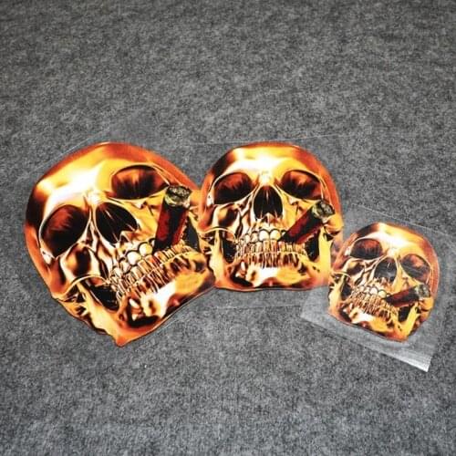 NO.S167 Golden Smoking Skull Reflective Car Stickers and Decals Fashion Car Styling Motorcycle Motocross Stickers