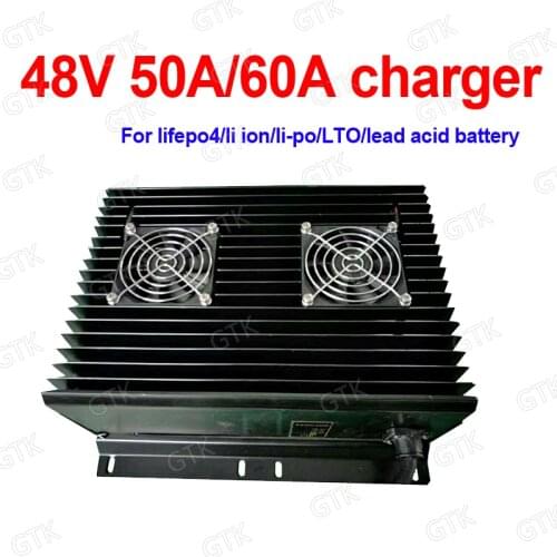 GTK 48V 50A customize 48v 60A charger for 13S 54.6V Lithium li ion 16s 58.4v lifepo4 20s 56v LTO 60A smart charger lead acid