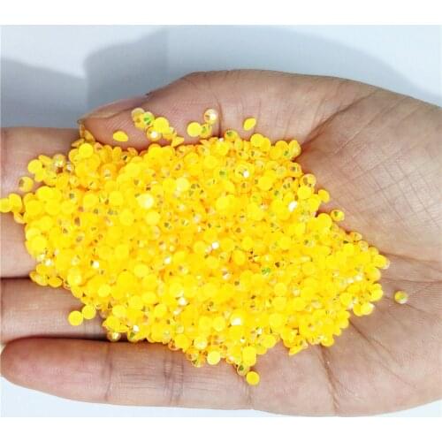 Jelly Topaz AB Color 2mm,3mm,4mm,5mm,6mm Facets Swarovsky FlatBack Resin Rhinestone Nail Art Garment Decoration Stones/Beads