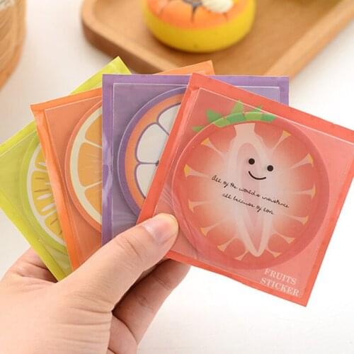 1pack/lot Novetly Fruit slices color memo pad Kawaii message note for kids nice gift Writing scratch pad office school supplies