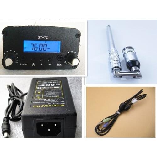 1W/7W 12V 3A ST-7C 76-108MHZ Stereo PLL FM Transmitter Broadcast Radio Station + Power supply + Antenna