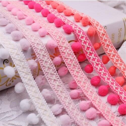 1 Yards Lace Ribbon Sewing Accessories Pom Pom Tassel Pompoms Trim Ball Fringe Embroidery Apparel Lace Fabric Handmade Accessory