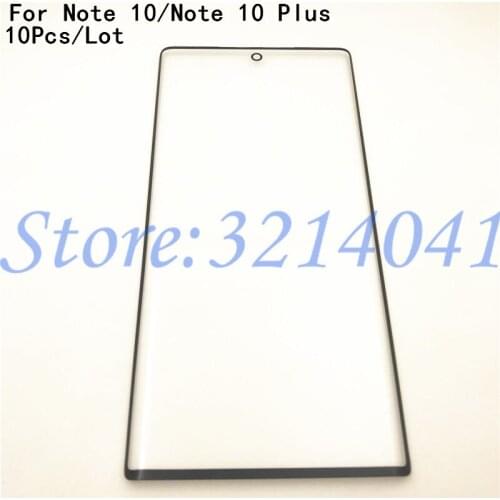 10Pcs Front Outer Touch Screen Glass Lens For Samsung Galaxy Note 10 N970 & Note 10 Plus N975 Touch Screen Replacement parts