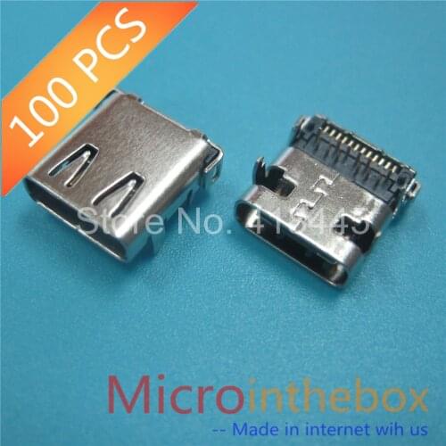 100PCS/LOT USB connector Type C 3.1 Female connector 24Pin 12Pin SMD+ 12Pin DIP with 4 Fixed feet DIP Tape Reel