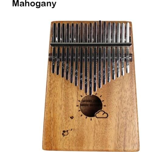 17 Keys Kalimba Thumb Piano Musical Instrument with Cloth Bag Learning Book Sticker Tune Hammer Beginner Finger Piano KLB26