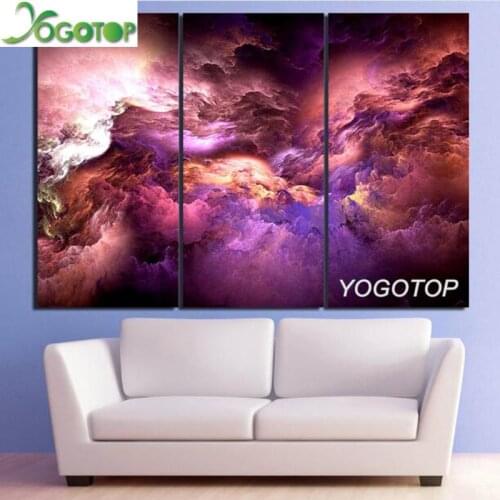 3pcs 5D Diamond Painting sale,Fantasy art space,Full,diy,Diamond Embroidery,Abstract clouds ,3D Mosaic,pattern,3 Panels ML995