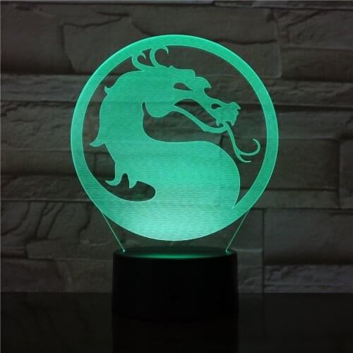 Dragon Head 3D Led Light 7 Colors Night Lamp For Kid Gift Touch Led Usb Table Lampara Lampe Baby Sleeping Nightlight 2973