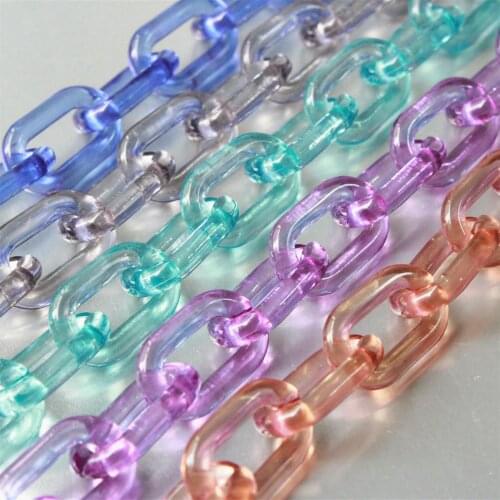 50pcs Clear Color Oval Acrylic Chunky Chain Links, Transparent Open Plastic Chain Links,Size 28mmx18mm