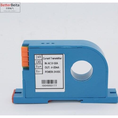 AC 0-20A 30A 50A 100A 200A 4-20mA output ampere transmitter AC current transformer signal transducer in stock