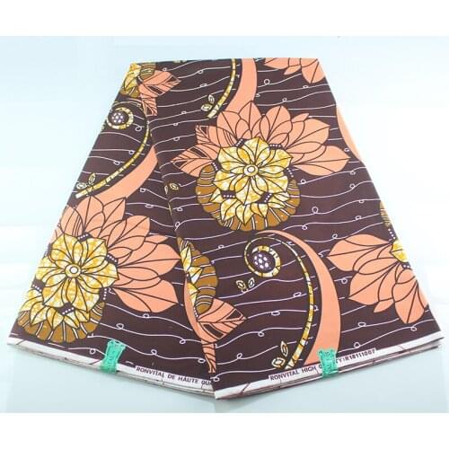 African Tissus Real Wax 6 Yard Pagne Wax Tissus African Ankara Fabrics Real Wax 100% Cotton Sewing Material