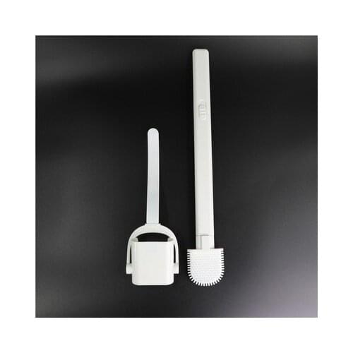 Household Rubber Toilet Brush Punch-Free Wall-Mounted Cleaning Brush No Dead Ends Cleaning Bathroom Accessories Toilet Brush Set