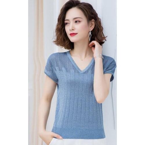 Cexvbyj Women's Silk T-Shirts