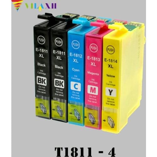 Vilaxh T1811 Ink cartridge For Epson T1811 - T1814 Expression XP212 XP215 XP225 XP312 XP315 XP412 XP415 XP202 XP205 XP302 XP305