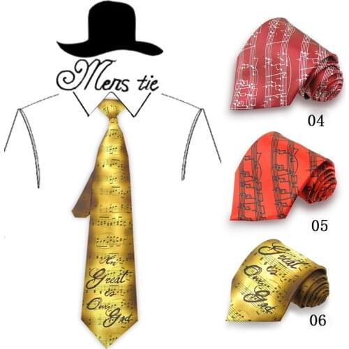 Necktie Men`s Party tie Gift Cravat Ties For Men Brand Design Music Note Black 4 inch Royal Blue Sound Spectrum Big Music Score