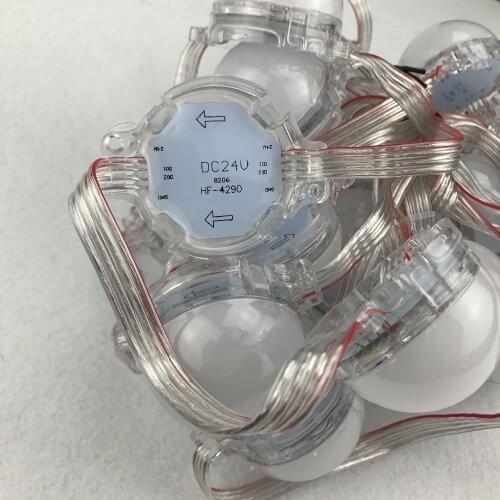 GS8206 IC;50mm;DC24V;addressable;rgb full color;IP68;led smart pixel modul;7pcs 5050 led;with backup signal line;frosted cover