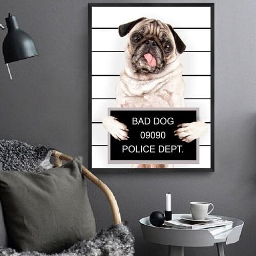 Spray Painting Bad Dog Giclee Poster and Print on Canvas Wall Art Decor Canvas Painting Animals For Home Decoration Unframed